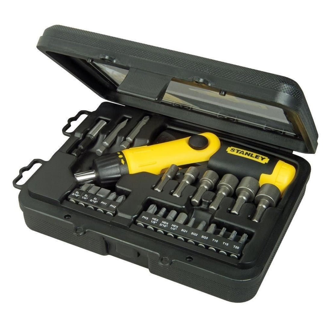 STANLEY  25 Piece Pistol Grip Ratcheting Screwdriver Set 0-63-022