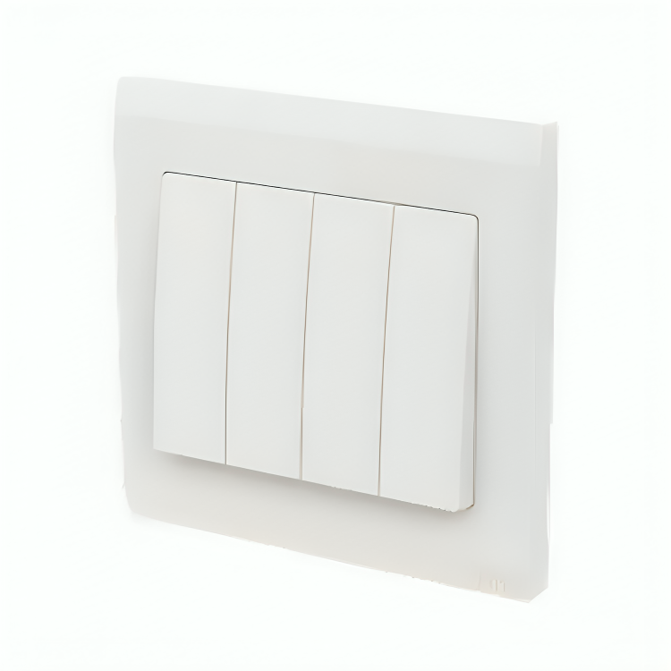 ABB 4 Gang 2 Way 10Amp Switch,Inora BL108,White