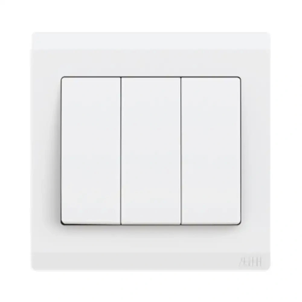 ABB 3 Gang 2 Way 10Amp Switch,Inora BL107, White