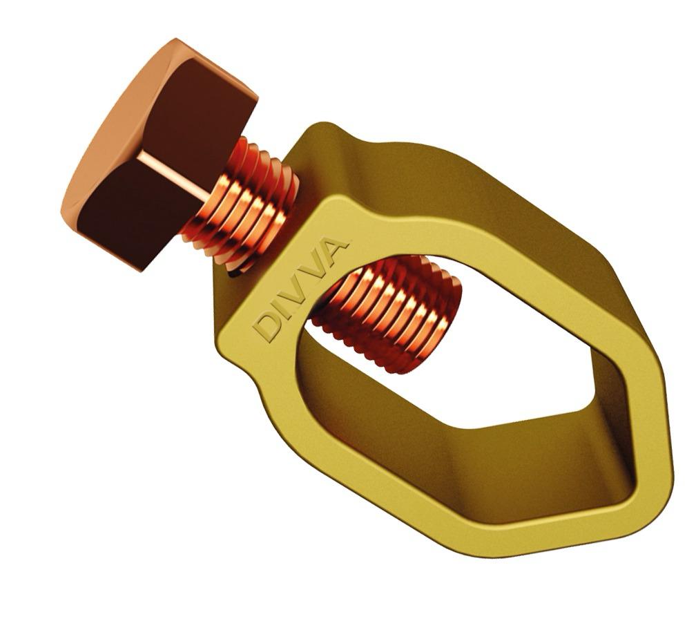 A Bolt Earth Rod Clamp Brass